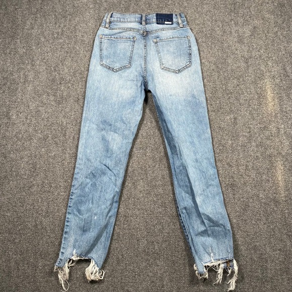 DAZE Women's Jeans Size 24 Light Wash Distressed Cropped Flare Denim - Picture 5 of 9